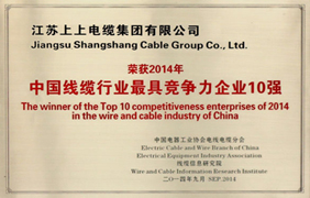 中国线缆行业最具竞争力企业十强榜单出炉 金年会排名第一
