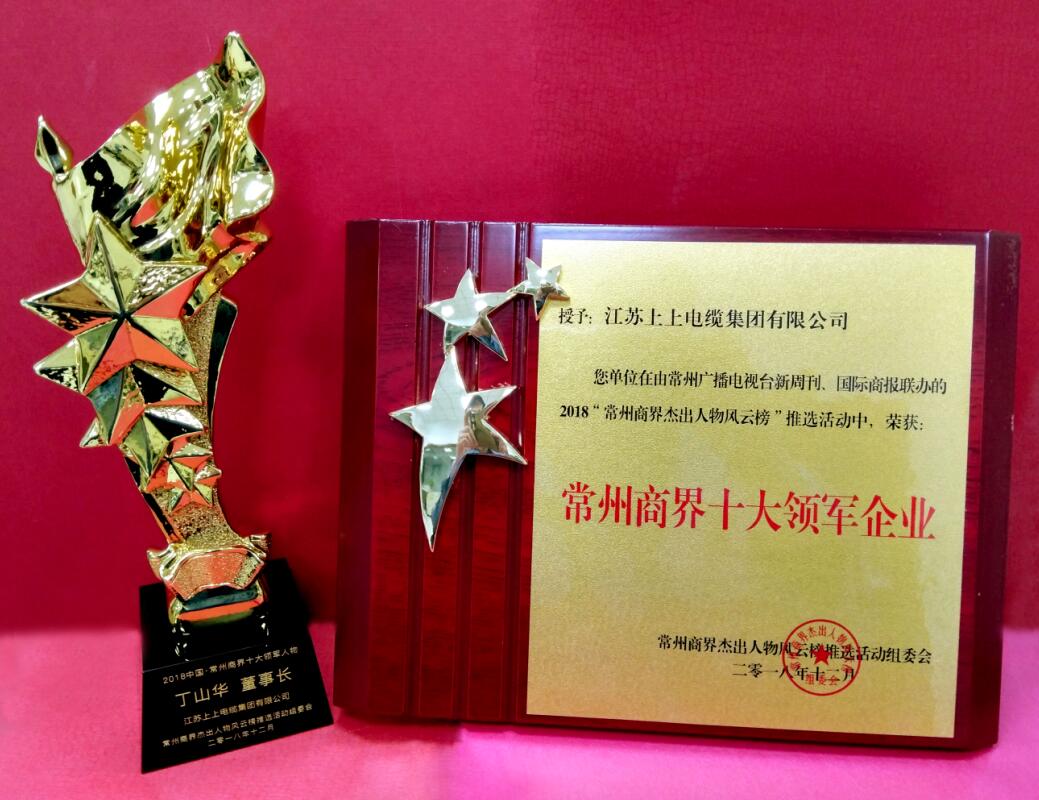 2018年12月6日，丁山华董事长荣获“常州商界十大领武士物”