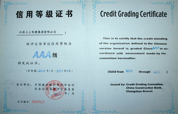 金年会集团荣获中国建设银行“AAA级”信用品级