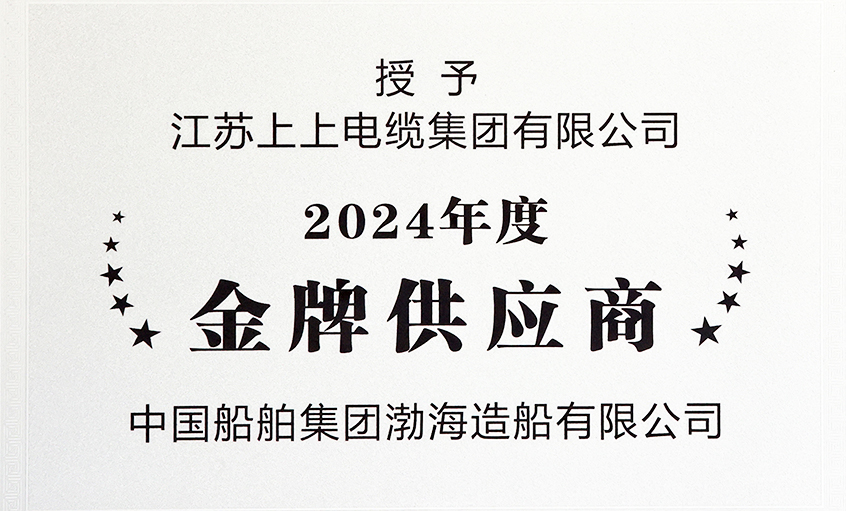 金年会电缆荣获渤海造船2024年度“金牌供应商”